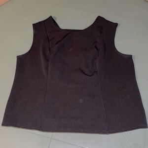 Plus Sized 2X Black Tank Top with Cute Back
